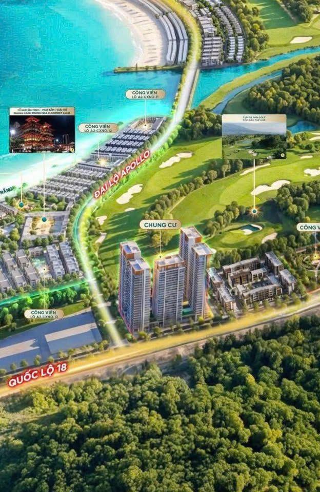 Mở bán toà 25 tầng hạng Dimond View Vịnh mặt đường QL18 trung tâm Siêu dự án Vinhomes Hạ Long Xanh.