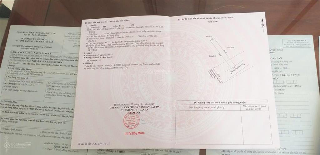 Bán đất tọa lạc ở đường thuận giao 01
