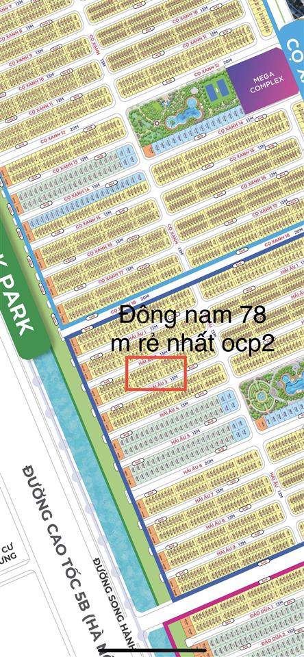 Chủ hạ giá,liền kề 78m, đông nam sát công viên giá 10tỷ tại vinhomes ocean park 2