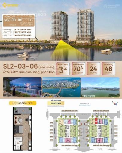 Căn studio sân vườn view trực diện mặt sông hàn tại dự án slight, giá gốc từ cđt, chiết khấu 11%