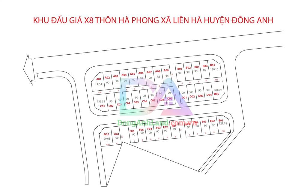 Đất đấu giá x8 hà phong, liên hà, đông anh đường 20m view công viên
