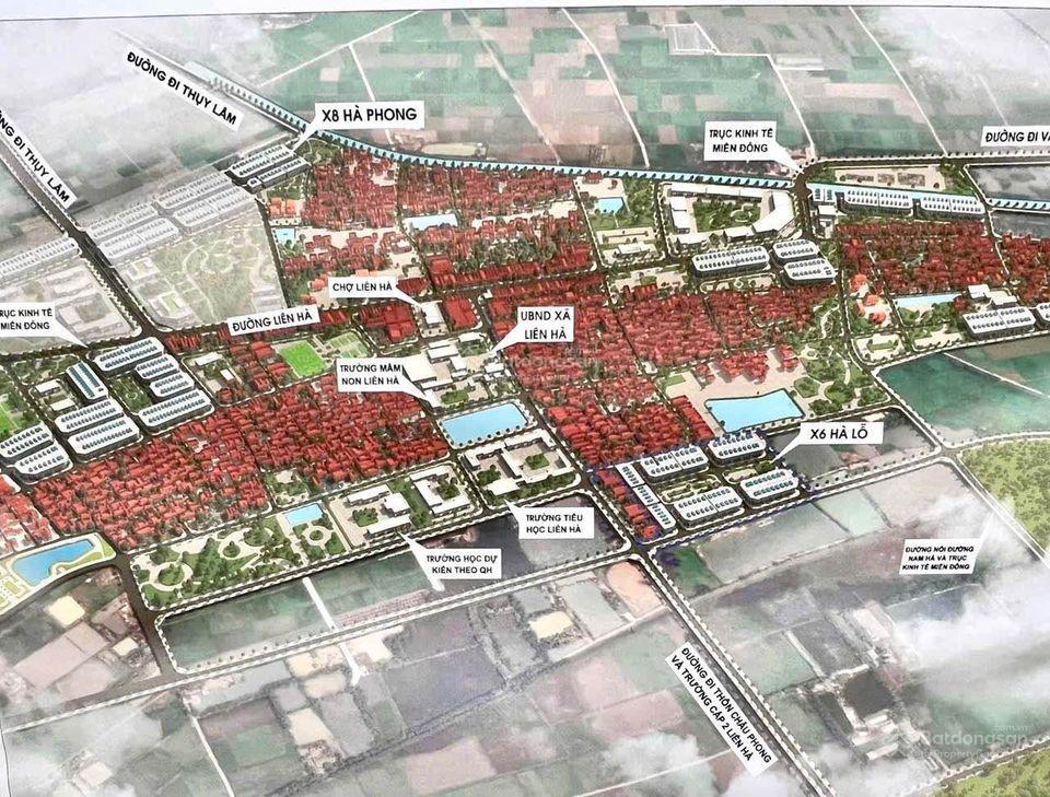 Đất đấu giá x8 hà phong, liên hà, đông anh đường 20m view công viên