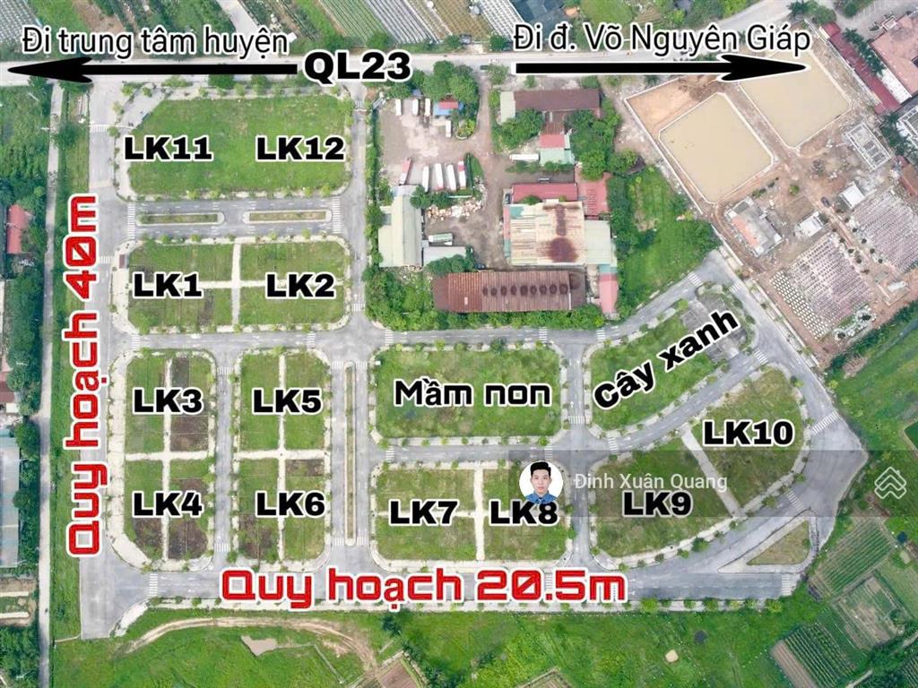 Bán đất tái định cư đông nam cổ dương, tiên dương, đông anh mặt đường 40m kinh doanh