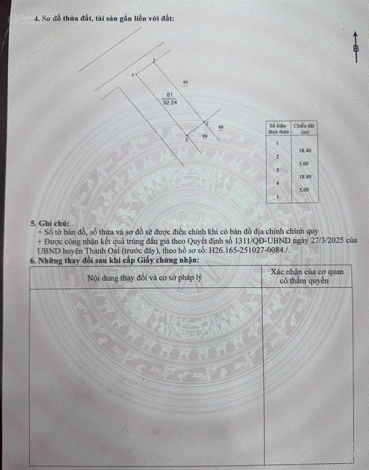 Bán đất đấu giá đỗ động thanh oai hà nội