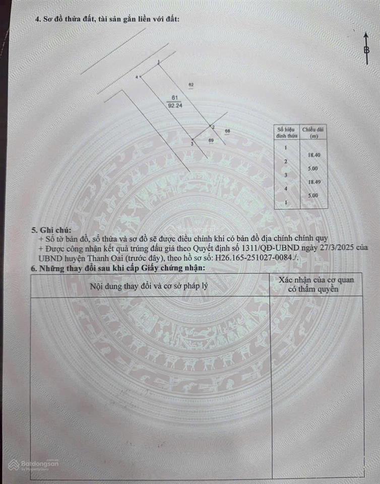 Bán đất đấu giá đỗ động thanh oai hà nội