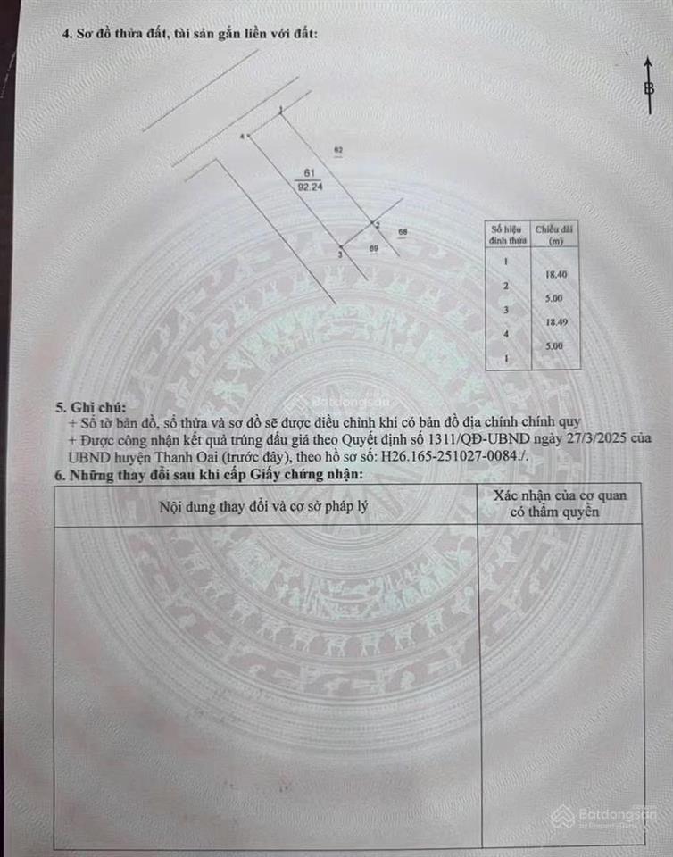 Bán đất đấu giá đỗ động  thanh oai  hà nội