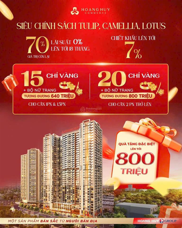 Hơn 2 tỷ sở hữu căn hộ 2 ngủ tại hoàng huy commerce