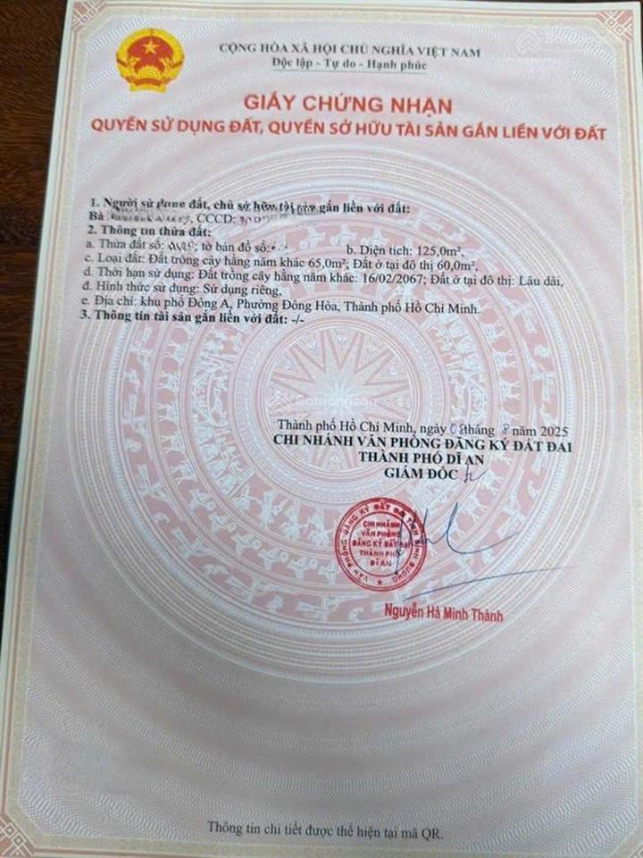 Nhà hoàn công có sân trước và sân sau, mt đường đào duy từ, gần hội trường phường đông hòa