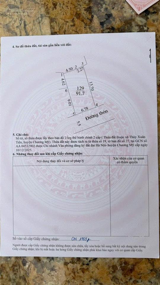 Bán lô đất làn 2 quốc lộ 6 tại xã xuân mai. cơ hội đầu tư đón đầu sóng hạ tầng