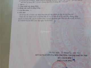 Chính chủ bán 117 m2 đất thổ cư thôn thường lệ  đại thịnh  mê linh  hà nội