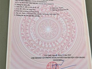 Bán đất xuân quan, văn giang, hưng yên 76m2 giá 62tr/m