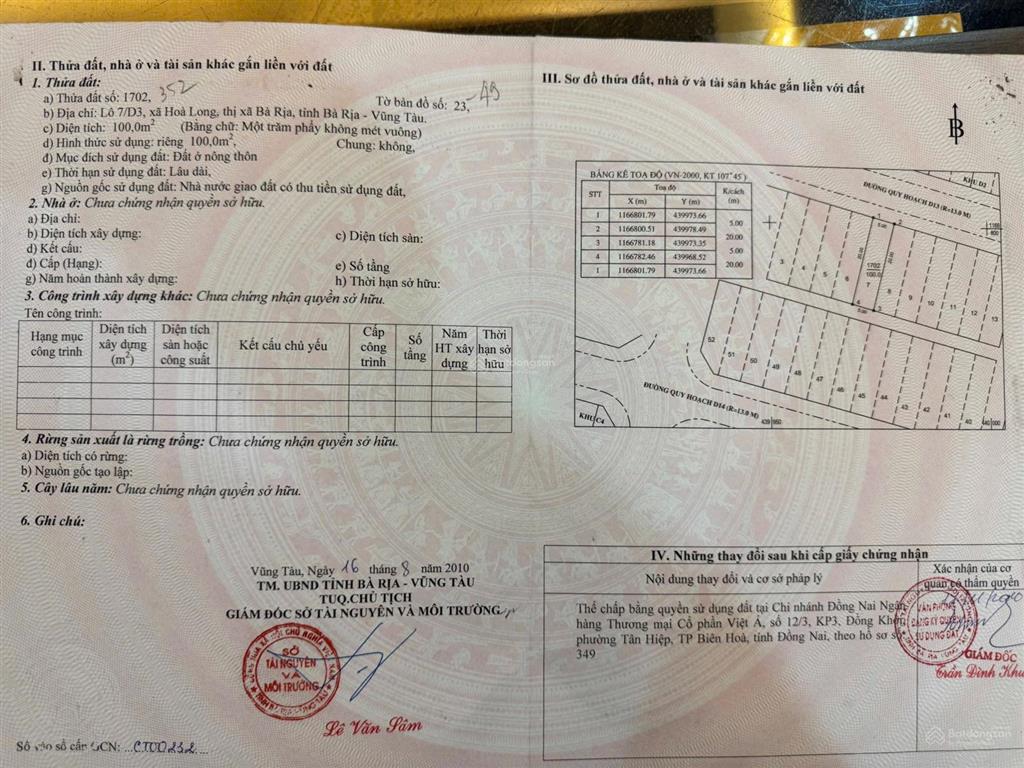 Chính chủ bán đất nền dự án tại dự án lan anh 5 thuộc phường tam long, tp hcm