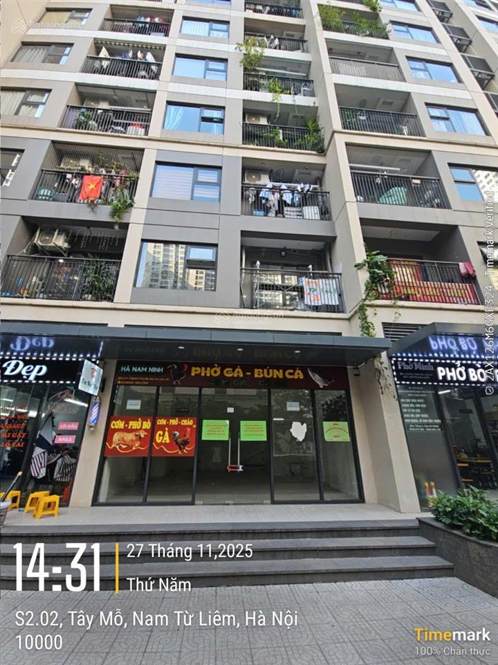 Shop 10.5 tỷ winmart thuê 47tr/th dự án vinhomes smart city, vị trí đẹp diện tích 42m2 shop chân đế