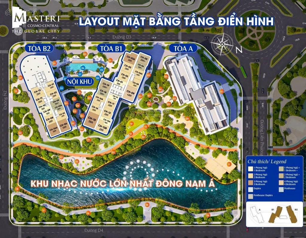 Bán căn 4pn 119m view nhạc nước masteri cosmo central  tầng cao  hàng hiếm nhất dự án