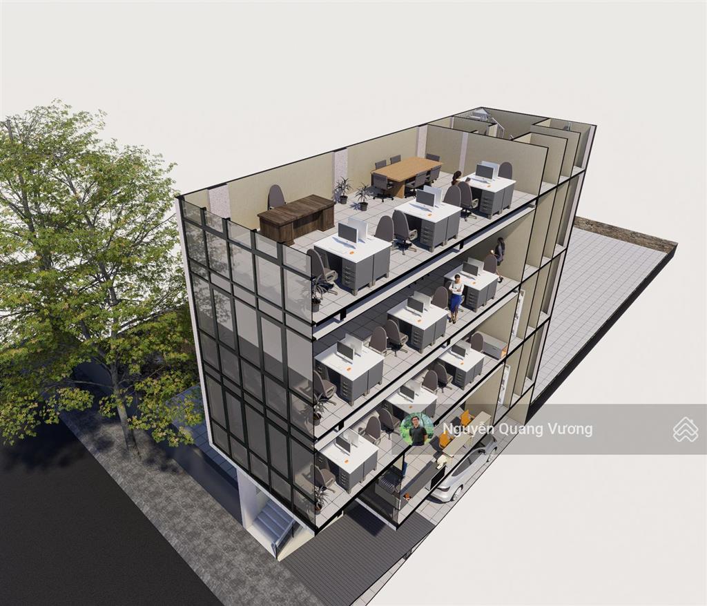 Tòa office 75 triệu 1 hầm  1 trệt  3 lầu  sân thượng có mái 25m2