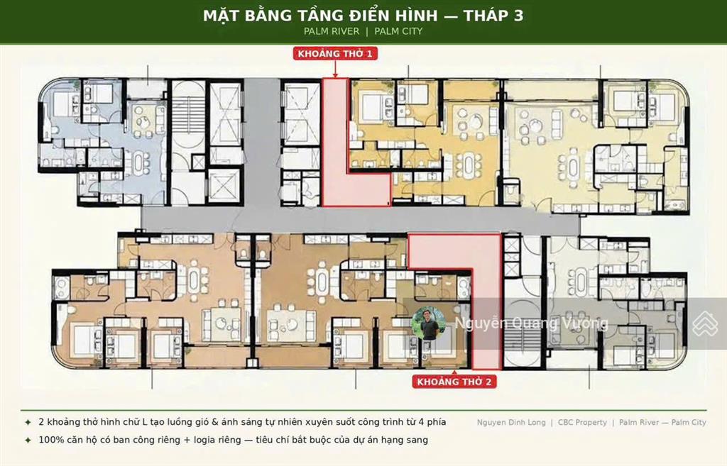Palm river  palm city | căn hộ ven sông quận 2 chỉ 6 căn/tầng, tất cả đều là căn góc