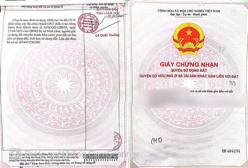 Bán đất 2 mặt tiền đường 6m phường tân định, ninh hoà đối diện kcn ninh xuân full thổ cư