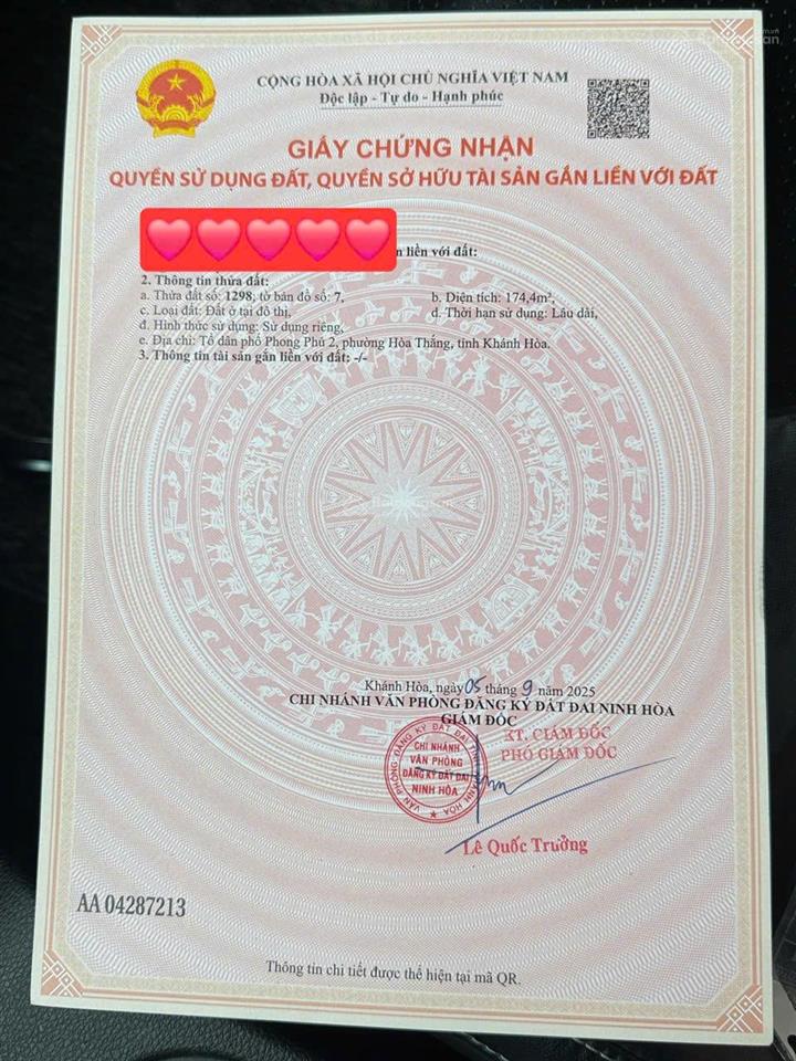 Bán đất phường hòa thắng cách đường hồ tùng mậu 50m giá 10tr/m2