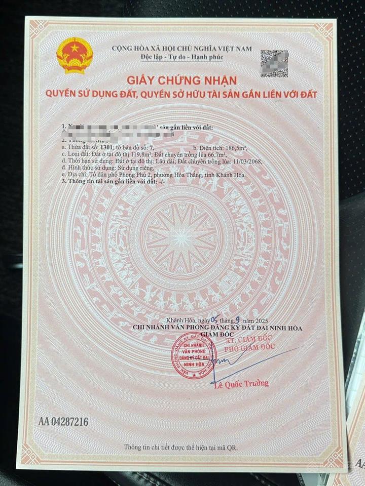 Bán đất mt hồ tùng mậu phường hòa thắng sát bên đường tránh ql1a