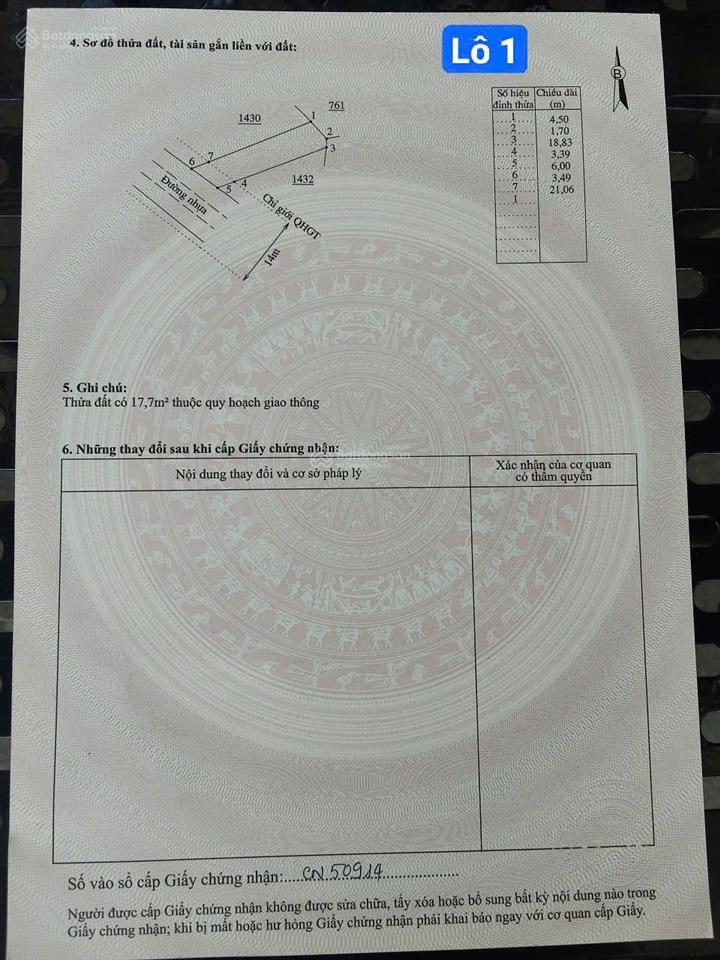 Bán đất mt hồ tùng mậu phường hòa thắng ninh giang cũ giá 12tr/m2