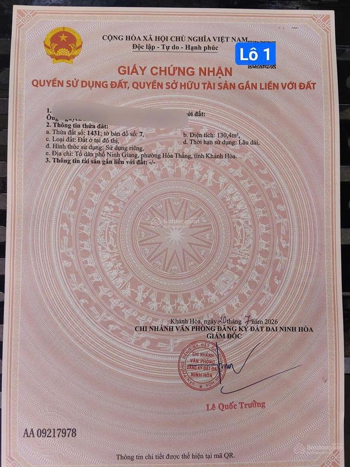 Bán đất mt hồ tùng mậu phường hòa thắng ninh giang cũ