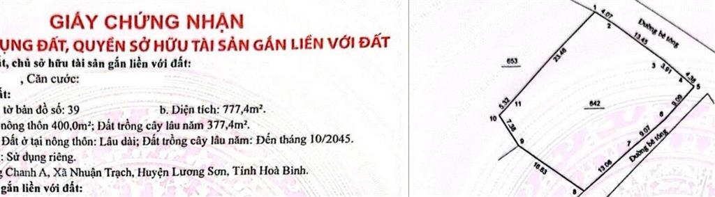 Bán đất đồng chanh 777,4m2  400m2 thổ cư  giá trị đầu tư