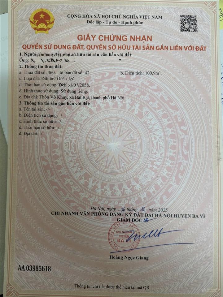 Chính chủ cắt lỗ lô góc, 100,9m2 full thổ, vô khuy bất bạt,