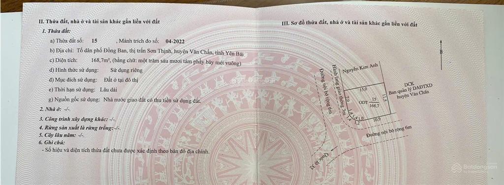 Bán lô đất 2 mặt tiền tại xã sơn thịnh, giá đầu tư
