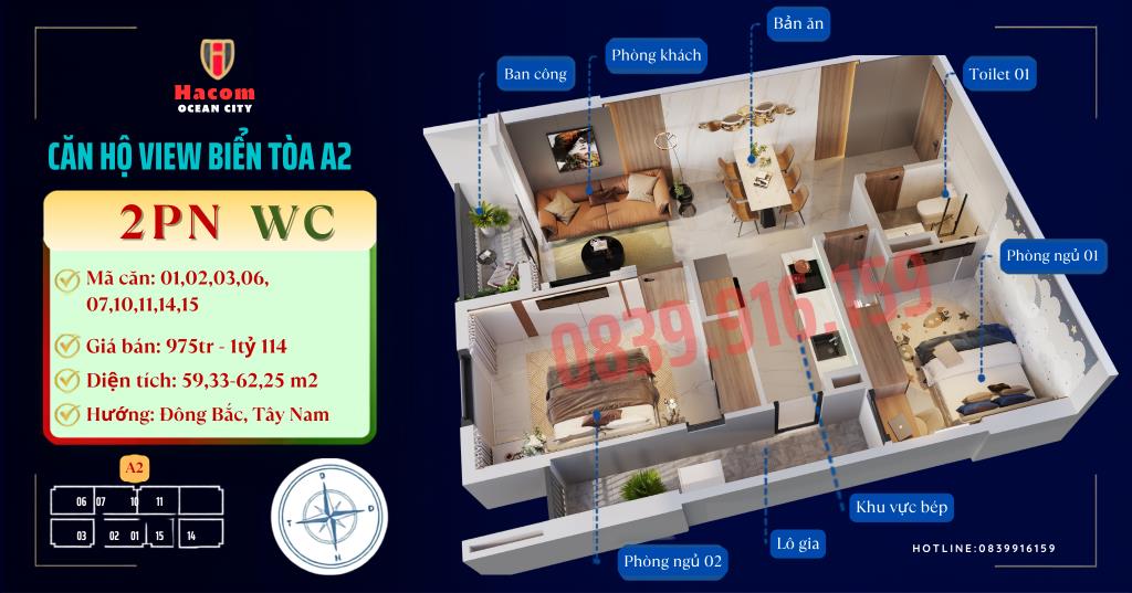 Căn hộ NOXH View đẹp nhất tại Nam Khánh Hòa Hacom Ocean City