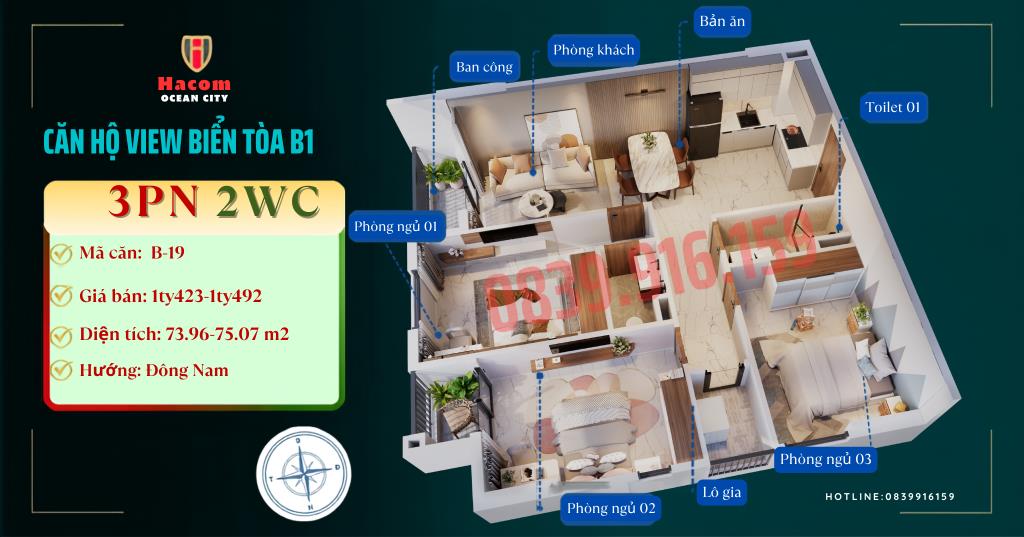 Căn hộ NOXH View đẹp nhất tại Nam Khánh Hòa Hacom Ocean City