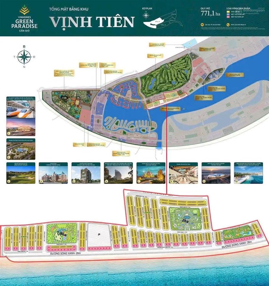 Bán biệt thự đơn lập  293m2  chỉ 21,338 tỷ all in  giá tốt vinhomes green paradise cần giờ