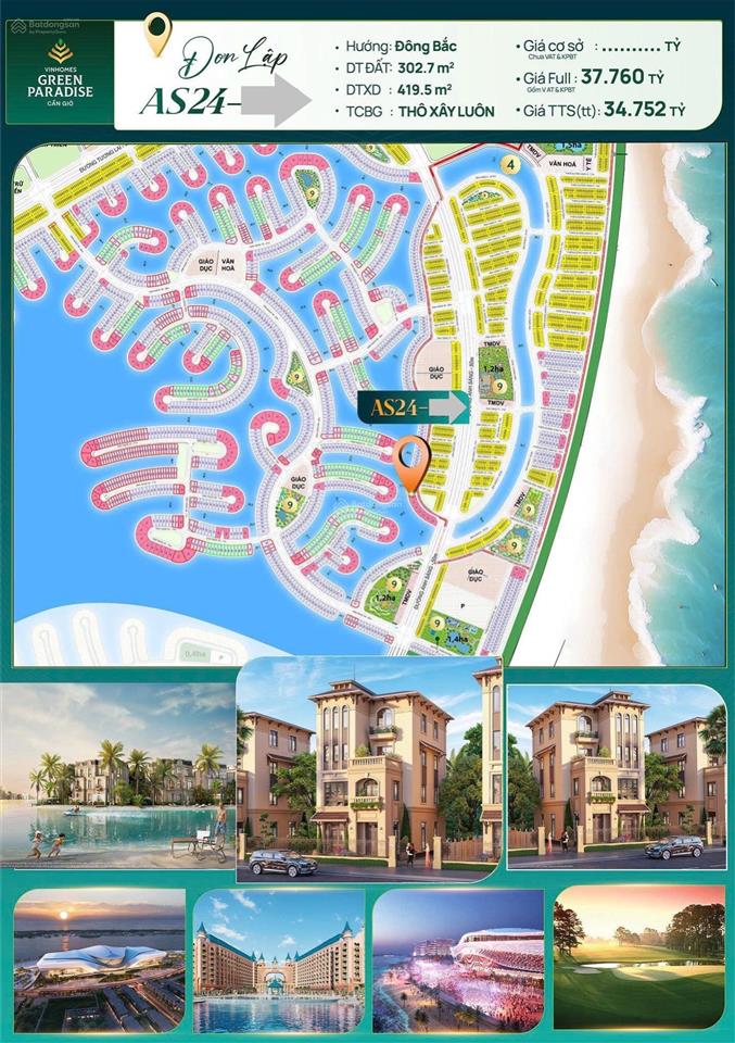 Siêu phẩm biệt thự đơn lập mặt biển duy nhất dự án vinhomes cần giờ chỉ 7,8tỷ sở hữu  0912 282 ***