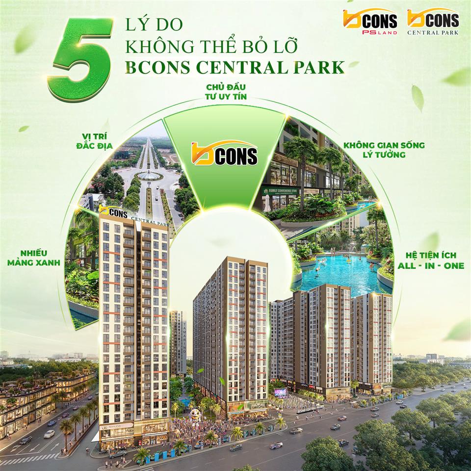 BÁN CĂN 3PN BCONS CENTRAL PARK 88M² – VIEW CÔNG VIÊN SỰ KIỆN, HƯỚNG SÔNG ĐỒNG NAI