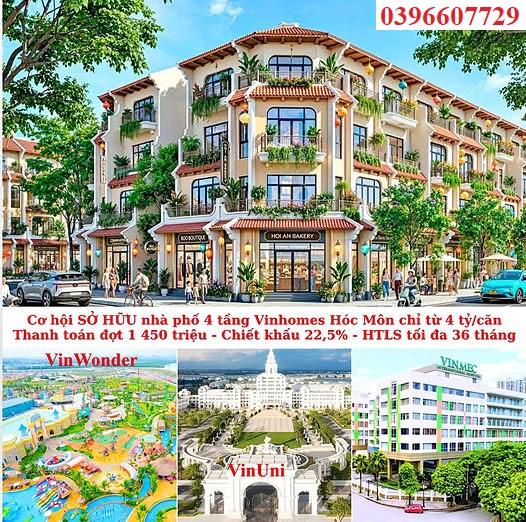 Vinhomes33 - [CHỈ 4 TỶ] – KHAI MỞ PHỒN VINH ĐÓN ĐẦU THỊNH VƯỢNG NHÀ PHỐ VINHOMES HÓC MÔN