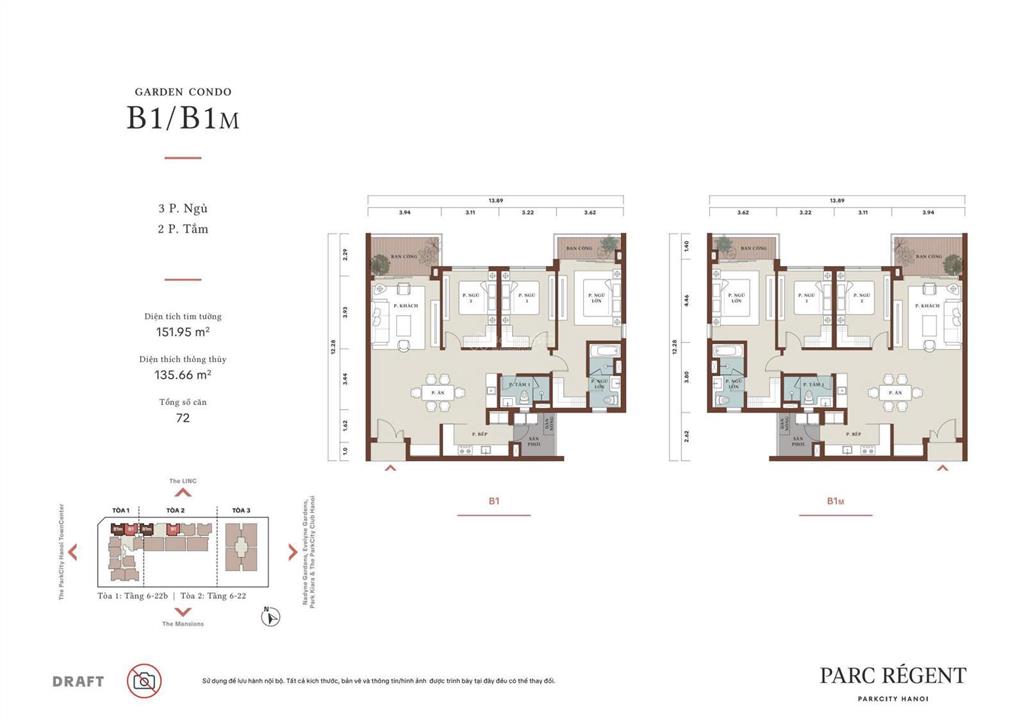 Bán căn 3 phòng ngủ 135m2 chung cư parc régent tầng đẹp giá 15.6 tỷ bao phí.  0931 686 ***