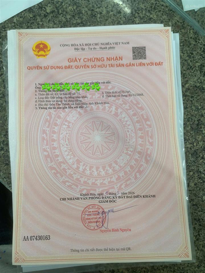 Bán đất suối hiệp. quy hoạch 3 mặt tiền giá chỉ 781 nghìn/ m2. đường ô tô rộng rãi