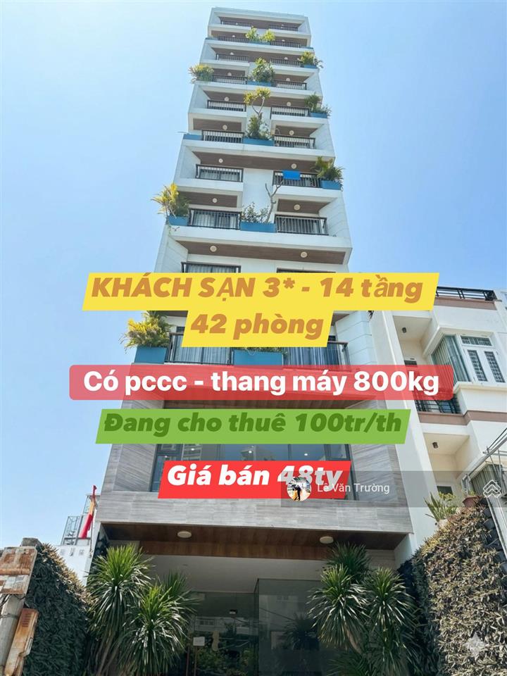Bán tòa khách sạn 14 tầng, 42 phòng, cách biển nha trang chỉ 300m