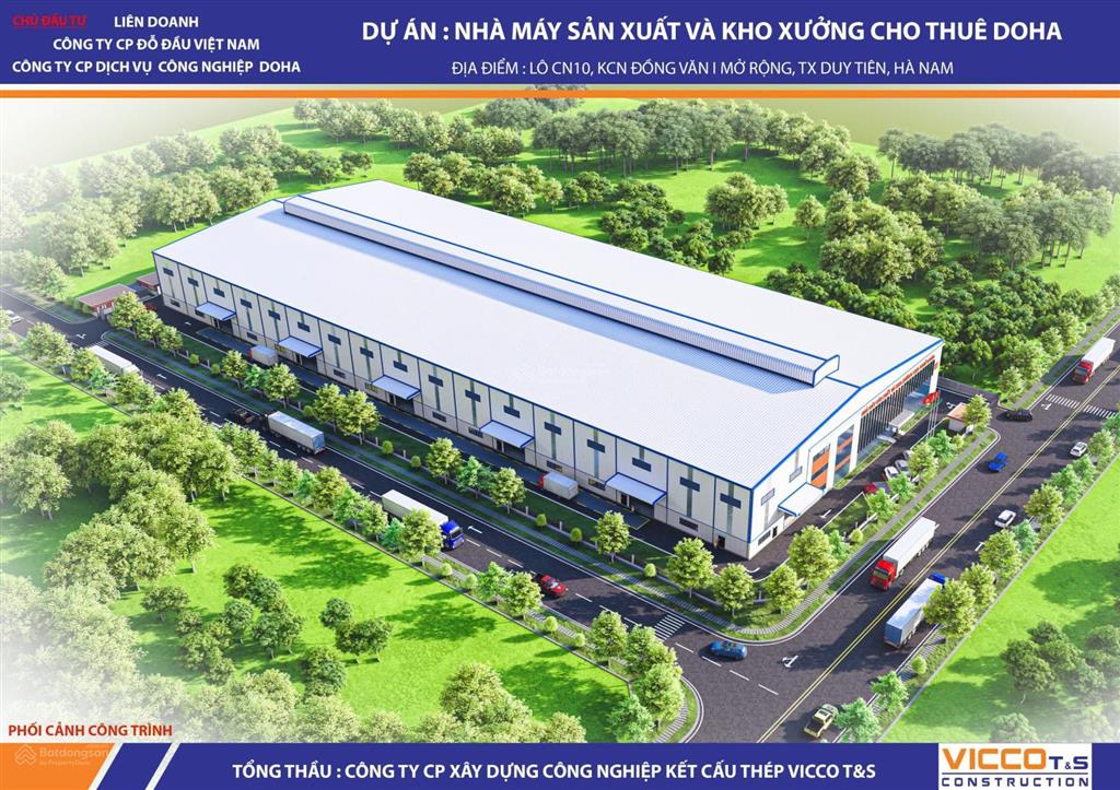 Cho thuê kho  xưởng cao cấp tại kcn đồng văn, hà nam