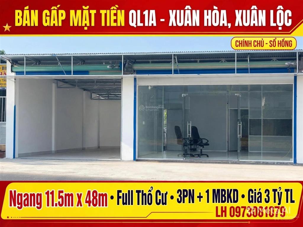 Bán gấp mặt tiền ql1a kinh doanh ổn định  xuân hòa, xuân lộc, đồng nai
