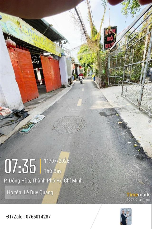 Bán lô đất ngang 5,9m ngay sau siêu thị go dĩ an, tổng 100m2 đường thông ôtô, giá 4,5 tỷ tl (rẻ)