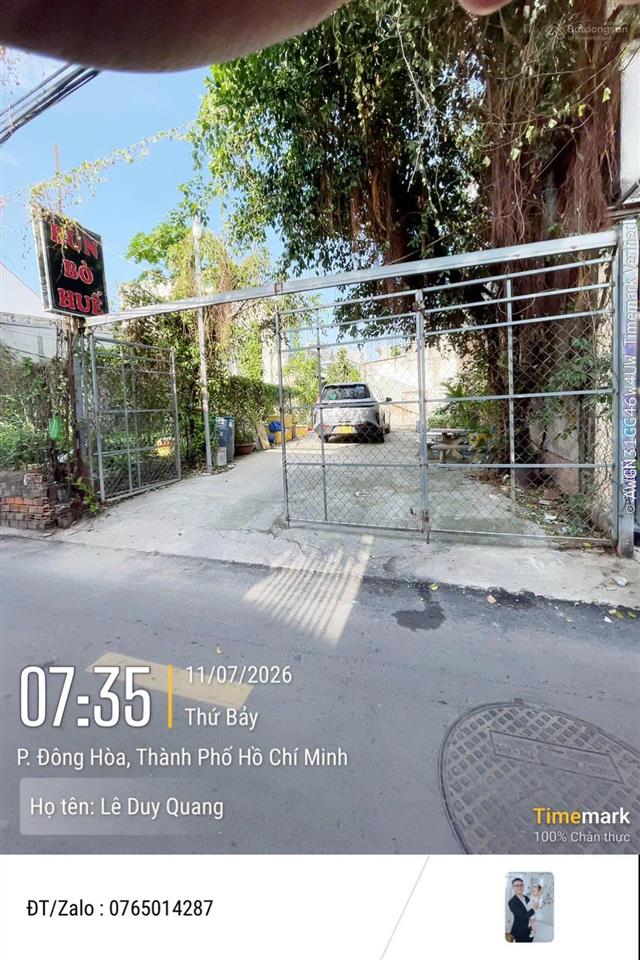 Bán lô đất ngang 5,9m ngay sau siêu thị go dĩ an, tổng 100m2 đường thông ôtô, giá 4,5 tỷ tl (rẻ)