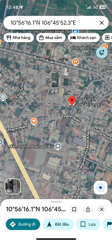 Bán lô đất ngang 9,24m phường tân đông hiệp, dĩ an, ngay sau chợ. tổng 169,7m2 giá 2,69 tỷ tl