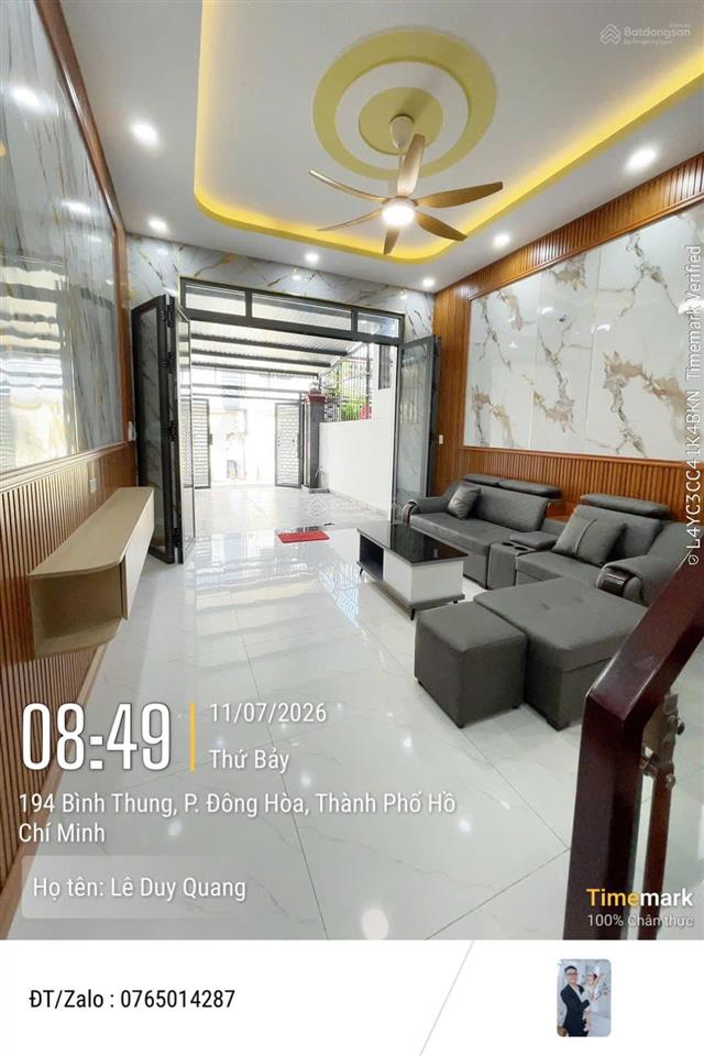 Bán nhà mới sát nách làng đh thủ đức p.đông hoà dĩ an. nhà 1trệt 1lầu 76,6m2 có 3pn. giá 4,39tỷ tl