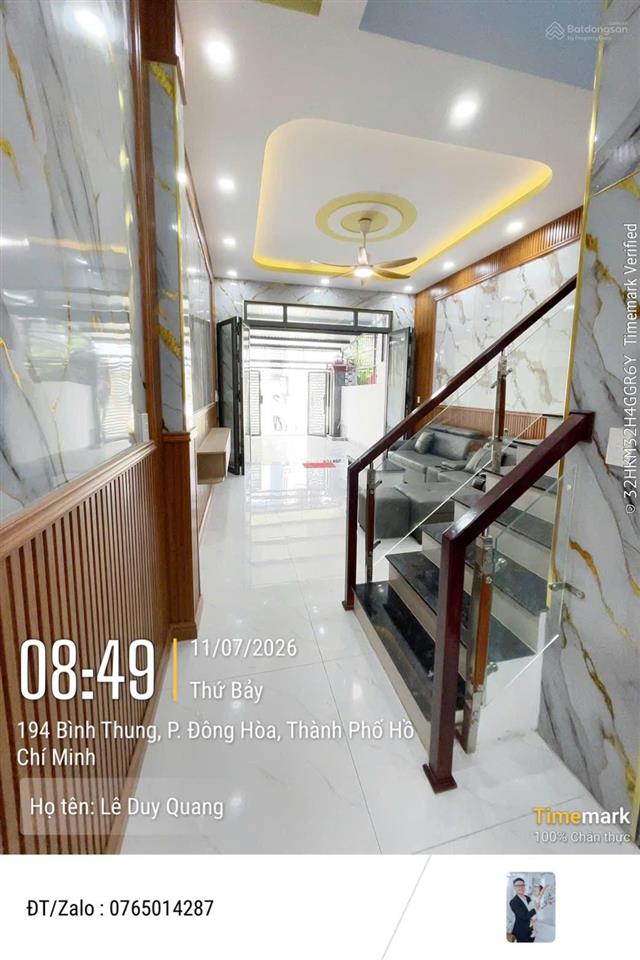 Bán nhà mới sát nách làng đh thủ đức p.đông hoà dĩ an. nhà 1trệt 1lầu 76,6m2 có 3pn. giá 4,39tỷ tl