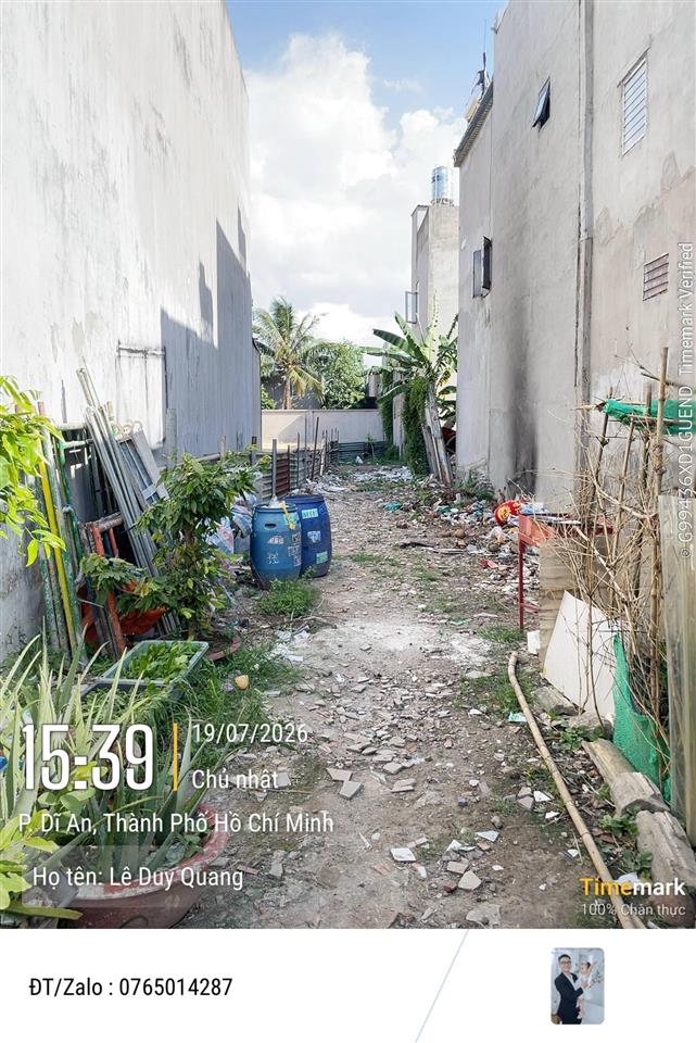 Bán lô đất 151,5m2 trung tâm dĩ an, gần ngã tư chiêu liêu 450m, ngang 4m nở hậu 5m, giá chỉ 2,49 tỷ