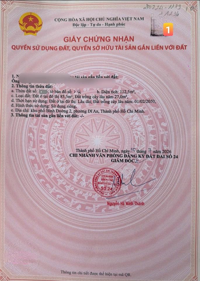 Giảm giá 11 tỷ còn 9,98 tỷ bán gấp 2 lô đất liền kề gần go dĩ an, phù hợp xây căn hộ dịch vụ