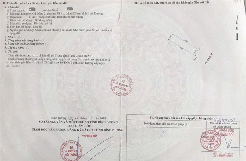 Bán đất mặt tiền đường m, trung tâm hành chính dĩ an, trục đường sầm uất tại tp dĩ an. giá 8,29 tỷ