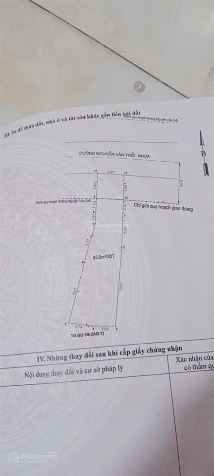 Bán đất mặt tiền kinh doanh đường thông 2 đầu, gần chợ dĩ an 1 tp dĩ an. nở hậu 6,1m giá 3,99 tỷ tl