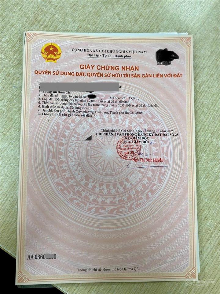 Bán đất gần chợ búng, diện tích 119m2 (5x23,9), khu vực rất nhiều tiện ích. giá 2,69 tỷ tl.