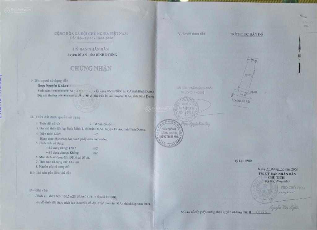 Bán nhà mặt tiền kinh doanh ngay chợ dĩ an 1. dt 120,5m2 (6x20m) thổ cư 100%. giá 13,99 tỷ tl.